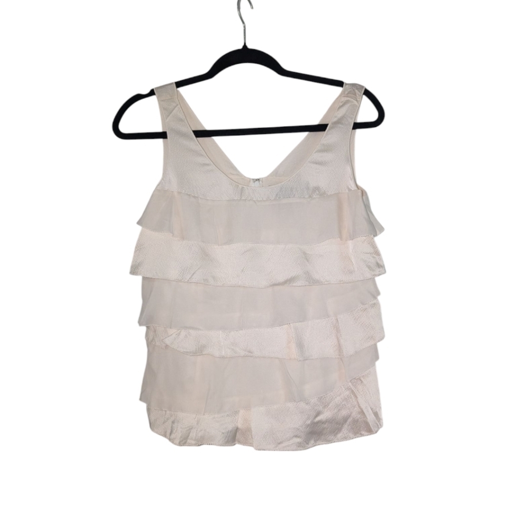 Elegant Cream Sleeveless Ruffle Top